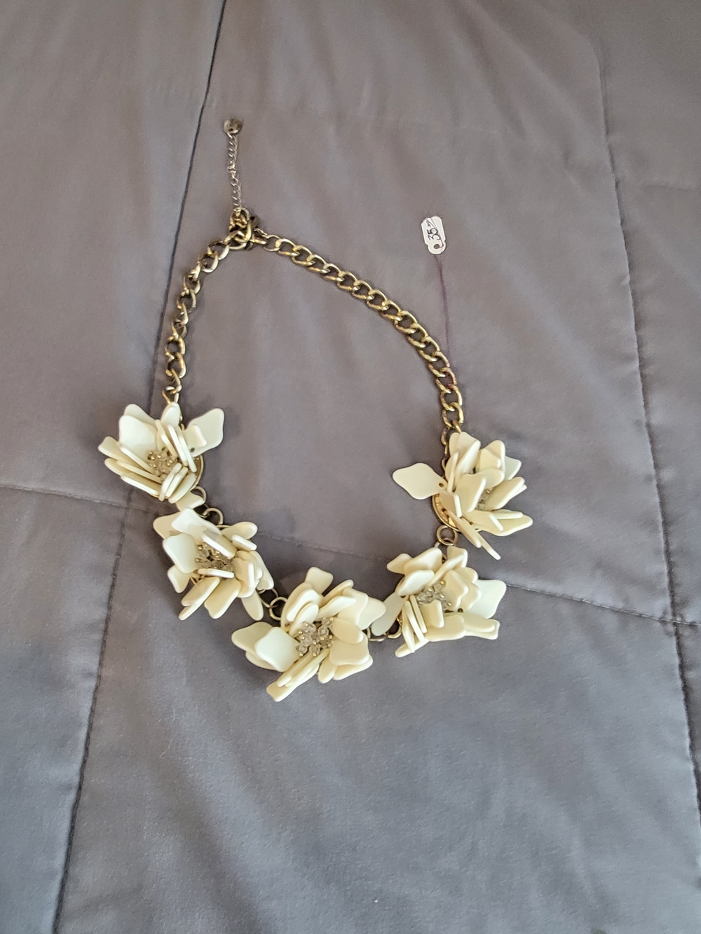 Plunder "ITALY" Stylish Cream Floral Statement Necklace